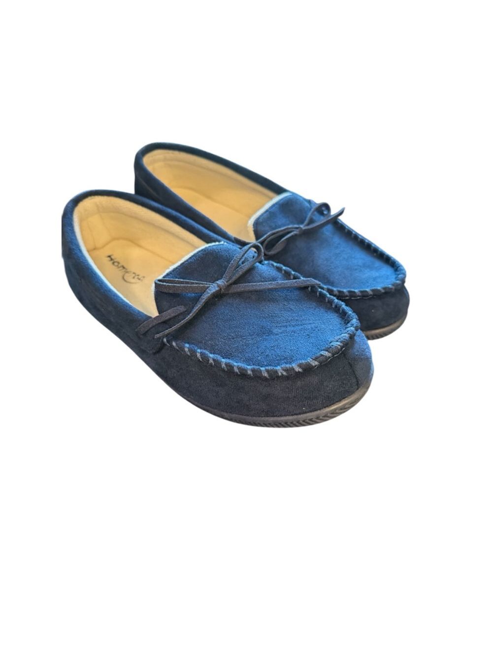 Women’s Hometop Moccasin Slippers Memory Foam Size 10 Blue